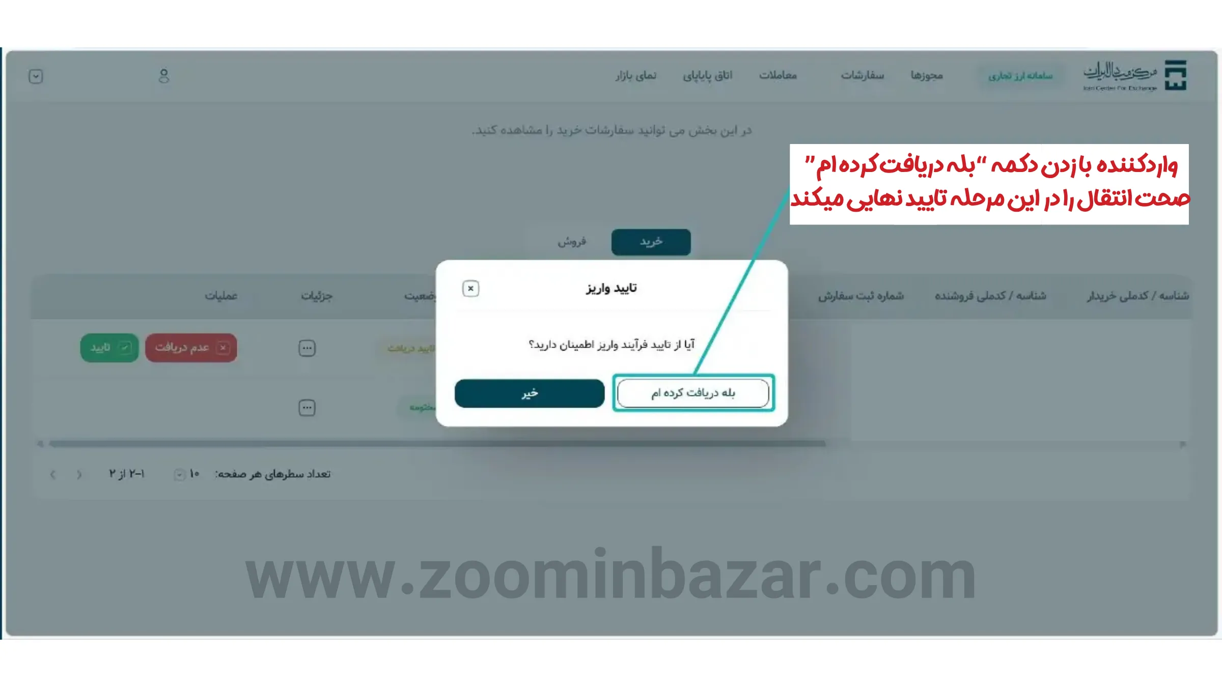 آموزش خرید و فروش ارز در گروه دوم مرکز مبادله ارز و طلا - مرحله بیست و سوم: تایید نهایی اعلام واگذاری ارز